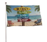 "La vita è troppo breve per essere qualsiasi cosa tranne la felicità" - Banner decorativo per esterni resistente, 2x3 piedi, bandiere di benvenuto per patio, bandiere primaverili per cortile