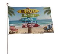 "La vita è troppo breve per essere qualsiasi cosa tranne la felicità" - Banner decorativo per esterni resistente, 4x6 piedi, bandiere di benvenuto per patio, bandiere primaverili per cortile