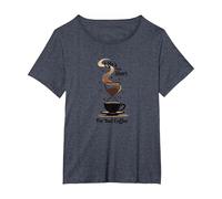 La Vita è Troppo Breve per Un caffè Cattivo - Coffee Lover Art Maglietta, Donna Plus-Size, Pervinca, 6X