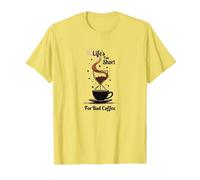 La Vita è Troppo Breve per Un caffè Cattivo - Coffee Lover Art Maglietta, Uomo, Limone, XXL