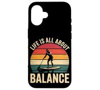 La vita è tutta una questione di equilibrio, paddleboarding retrò Custodia per iPhone 16