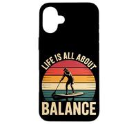 La vita è tutta una questione di equilibrio, paddleboarding retrò Custodia per iPhone 16 Plus