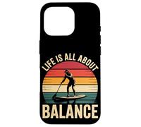 La vita è tutta una questione di equilibrio, paddleboarding retrò Custodia per iPhone 16 Pro