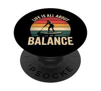 La vita è tutta una questione di equilibrio, paddleboarding retrò PopSockets PopGrip Adesivo