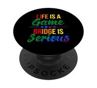 La vita è un gioco Bridge è serio divertente amante del ponte arcobaleno PopSockets PopGrip Adesivo
