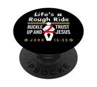 La vita è una corsa ruvida Fidati di Gesù Giovanni 16:33 PopSockets PopGrip Adesivo