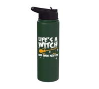 La vita è una strega e poi voli Stainless Steel Insulated Water Bottle