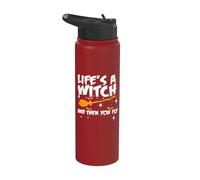 La vita è una strega e poi voli Stainless Steel Insulated Water Bottle