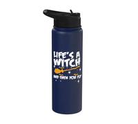 La vita è una strega e poi voli Stainless Steel Insulated Water Bottle