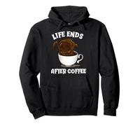 La Vita finisce Dopo Il caffè Divertente Triste Mietitore Halloween Felpa con Cappuccio