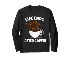 La Vita finisce Dopo Il caffè Divertente Triste Mietitore Halloween Maglia a Manica