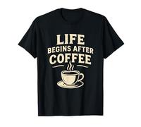 La Vita Inizia Dopo caffè Divertente Caffeina Amante Espresso Citazione Maglietta