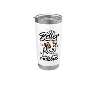 La vita migliore con Parson Russell Terrier Bicchiere termico in acciaio inox doppia parete