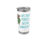 La vita non è perfetta, ma il mio nonno è, simpatico amante dei cani Bicchiere termico in acciaio inox doppia parete