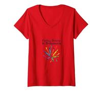 La Vita Non riguarda l'essere Questa Perfetta Arte Colorata a Pastello Maglietta con Collo a V, Donna, Rosso, XL
