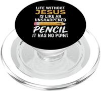 La vita senza Gesù è come un cristiano a matita non affilato PopSockets PopGrip per MagSafe