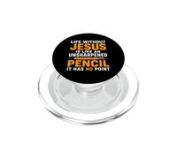 La vita senza Gesù è come un cristiano a matita non affilato PopSockets PopGrip per MagSafe