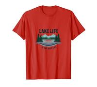 La Vita sul Lago è la Vita Migliore - Nature Lover's Maglietta, Uomo, Rosso, XXL