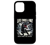 La vita trova un modo in cui la morte ti trova più velocemente T Rex Dinosaur Pun Custodia per iPhone 12/12 Pro