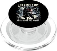 La vita trova un modo in cui la morte ti trova più velocemente T Rex Dinosaur Pun PopSockets PopGrip per MagSafe
