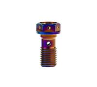 la vite di titanio, Bullone banjo for tubo freno in titanio di grado 5 e set di valvole di spurgo frizione M10x1mm/1,25mm multicolore(Burnt Blue,1.25MM-M10)