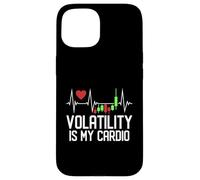 La volatilità è il mio cardio - Grafico a candelabro Battito cardiaco Custodia per iPhone 15