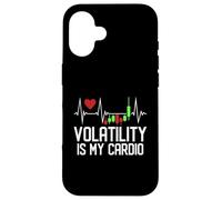 La volatilità è il mio cardio - Grafico a candelabro Battito cardiaco Custodia per iPhone 16