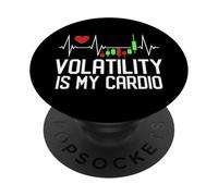 La volatilità è il mio cardio - Grafico a candelabro Battito cardiaco PopSockets PopGrip Adesivo
