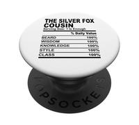 La volpe d'argento cugino nutrizione fatto divertente cugini uomini donne PopSockets PopGrip Adesivo