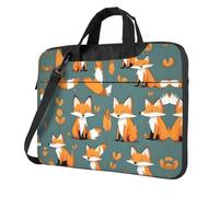 La volpe gialla ha stampato la cartella a tracolla della borsa a tracolla del computer portatile facile da usare quando viaggia per affari, Nero, 13 inch