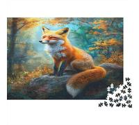 La volpe nel bosco Puzzle 1000 Pezzi In cartone Spesso, Un Tangram Per Enigma Per Lo Stress Relief, Ideale Per Quadro Fai Da Te, Regalo Di Compleanno Perfetto 52x38cm/1000pcs