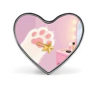 La zampa di gatto tiene una spilla a forma di cuore alla moda spilla a forma di cuore distintivi con bottoni Pinback Squisita lega di alluminio a forma di cuore spille da bavero per accessori per