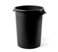 La zappa Bidone in PVC sovrapponibile senza coperchio per immondizia (100 lt - Ø 53 x h 66 cm, Nero)