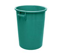 La zappa Bidone rotondo multiuso per mosto di vino ad uso alimentare in plastica PVC (Bidone senza tappo-75 litri, Verde)
