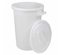 La zappa Bidone rotondo multiuso per mosto di vino in plastica PVC (Bidone con tappo-100 litri, Bianco)