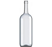 La zappa Bottiglia in Vetro per Vino Bordolese Verona con imboccatura a Tappo di Sughero 1500 mL (Confezione da 12 Pezzi, Bianco Trasparente)