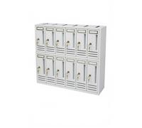 La zappa Cassetta postale condominiale componibile da muro buca lettere da esterno in acciaio Made in Italy (Bianco, 12 posti)