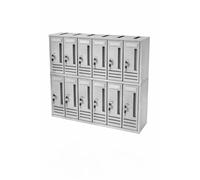 La zappa Cassetta postale condominiale componibile da muro buca lettere da esterno in acciaio Made in Italy (Silver, 12 posti)