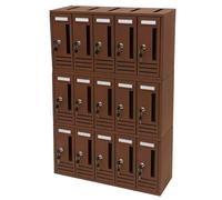 La zappa Cassetta postale condominiale componibile da muro buca lettere da esterno in acciaio Made in Italy (Corten, 15 posti)