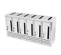 La zappa Cassetta postale condominiale componibile da muro buca lettere da esterno in acciaio Made in Italy (Bianco, 6 Posti)