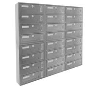 La zappa Cassetta postale condominiale da muro buca lettere componibile "Made in Italy" (Argento, 24 Posti)