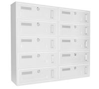 La zappa Cassetta postale condominiale da muro buca lettere componibile "Made in Italy" (Bianco, 10 posti)