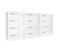 La zappa Cassetta postale condominiale da muro buca lettere componibile "Made in Italy" (Bianco, 12 posti)