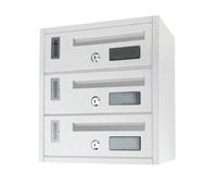 La zappa Cassetta postale condominiale da muro buca lettere componibile "Made in Italy" (Bianco, 3 Posti)