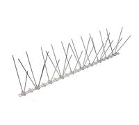 La zappa Dissuasore per Piccioni e Uccelli in acciaio inox da muro 80 spilli "Made in Italy" (Confezione da 10 mt, Base in Policarbonato)