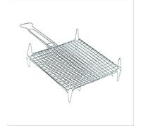 La zappa Graticola per Barbecue, griglia in Acciaio a Barre con Piedini Alta qualità Made in Italy (22 x 22 cm)