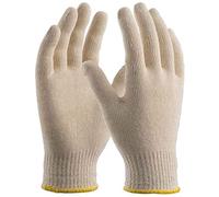 La zappa Guanti da lavoro 100% cotone con polsino elastico e filo continuo (S)