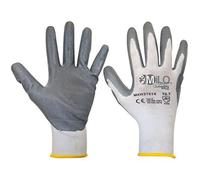 La zappa Guanti da lavoro spalmati in nitrile con polsino elastico e filo continuo (120, XL)