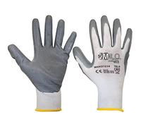 La zappa Guanti da lavoro spalmati in nitrile con polsino elastico e filo continuo (2, L)