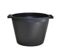 La zappa Mastellotto tondo in materiale plastico nero con manici (25 lt - Ø 40 x h 30 cm/per malta)
